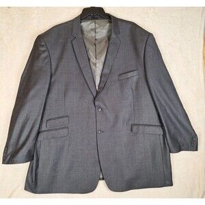 Stacy Adams Gold Label Mens 60R Blue Gray Blazer Jacket Two Button Lined EUC